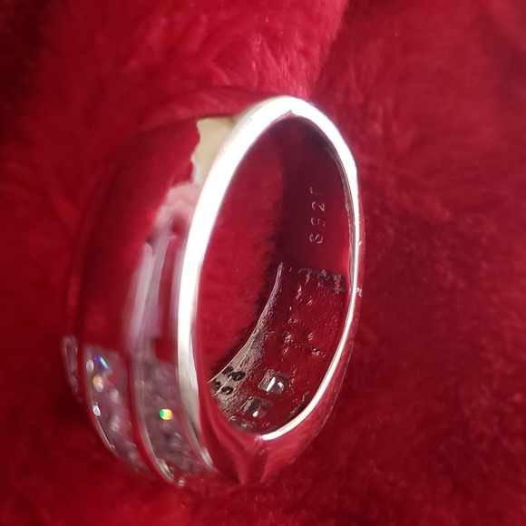 Thick White Gold filled Unisex CZ Ring - Picture 6 of 8
